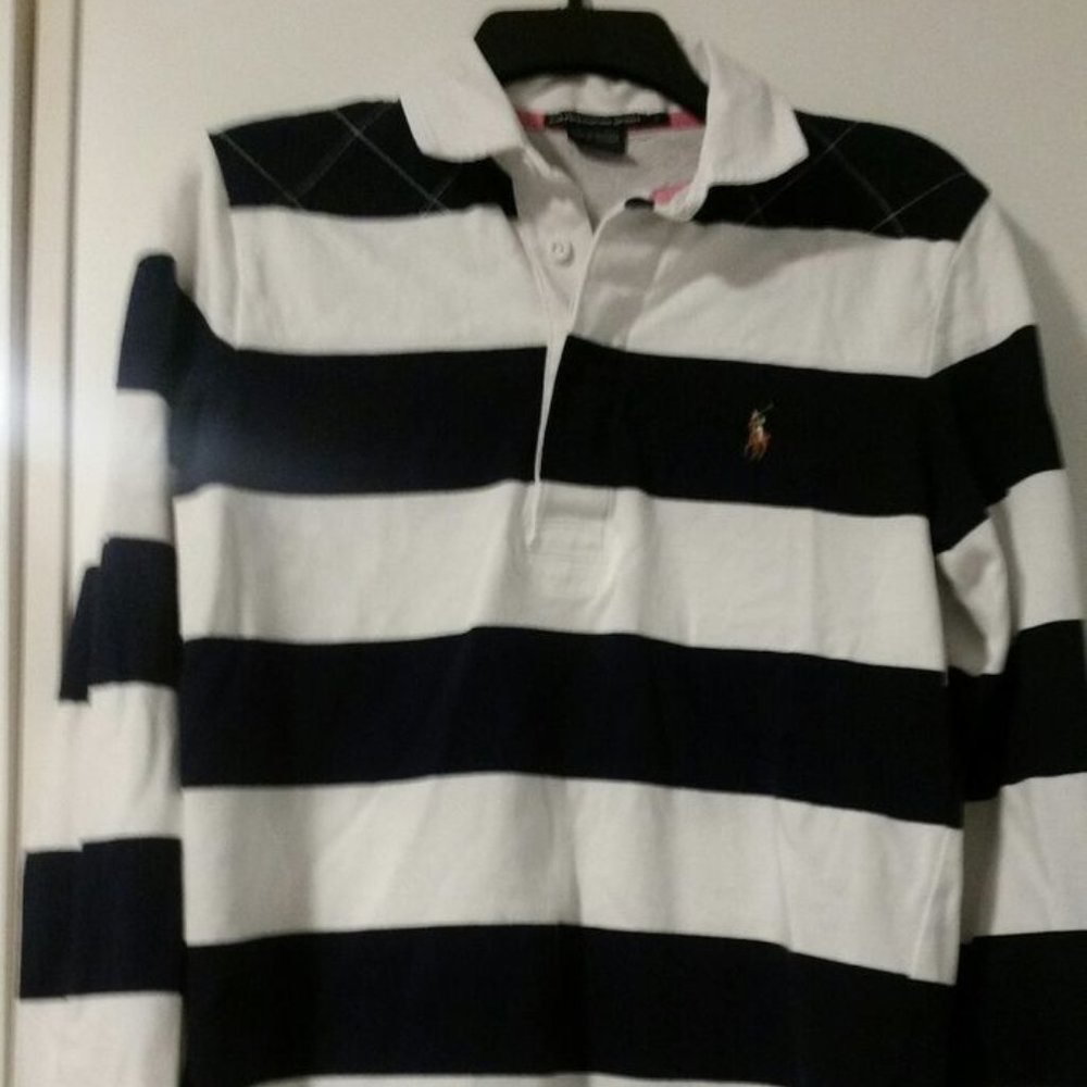 Dark Blue and White Polo By Ralph Lauren